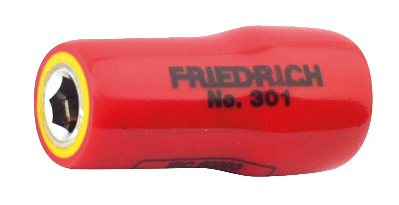 Friedrich Adapter vierkant 3/8" inwendig - zeskant 1/4" Bit uitwendig 1000V