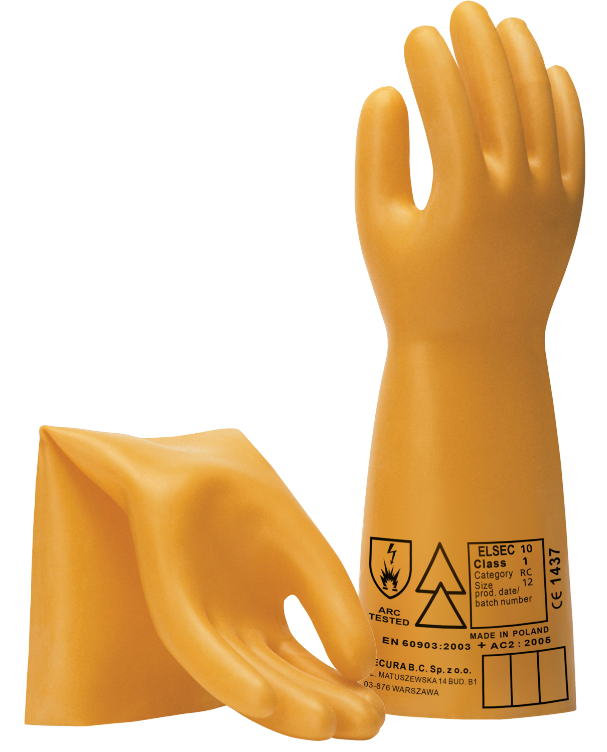 ELSEC Isolerende Handschoen 7500V Klasse 1 maat 12