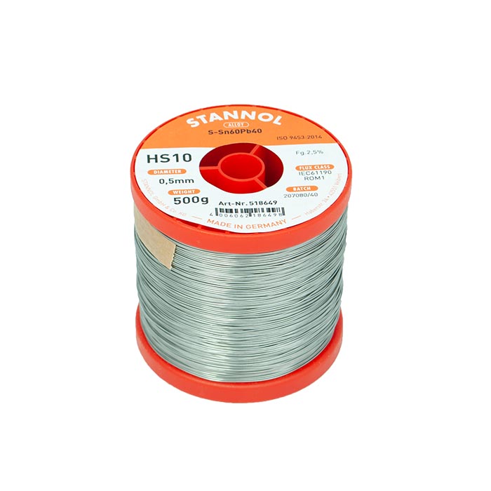 Stannol Soldeertin HS10 S-Sn60Pb40 Ø 0,5mm 500g 518649