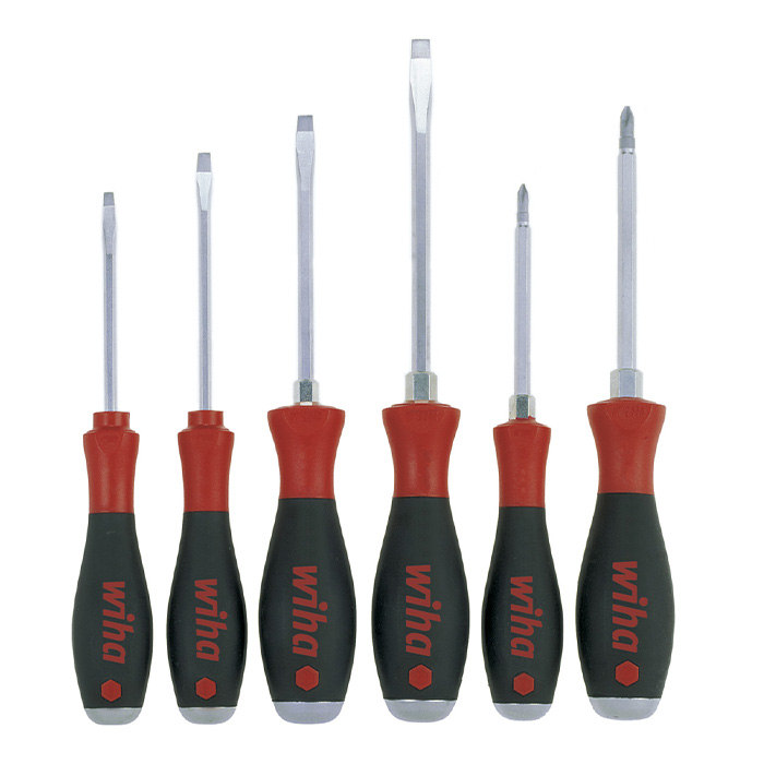 WIHA Schroevendraaierset SoftFinish zeskantschacht 530 SL/PH met slagkap, 6-delig