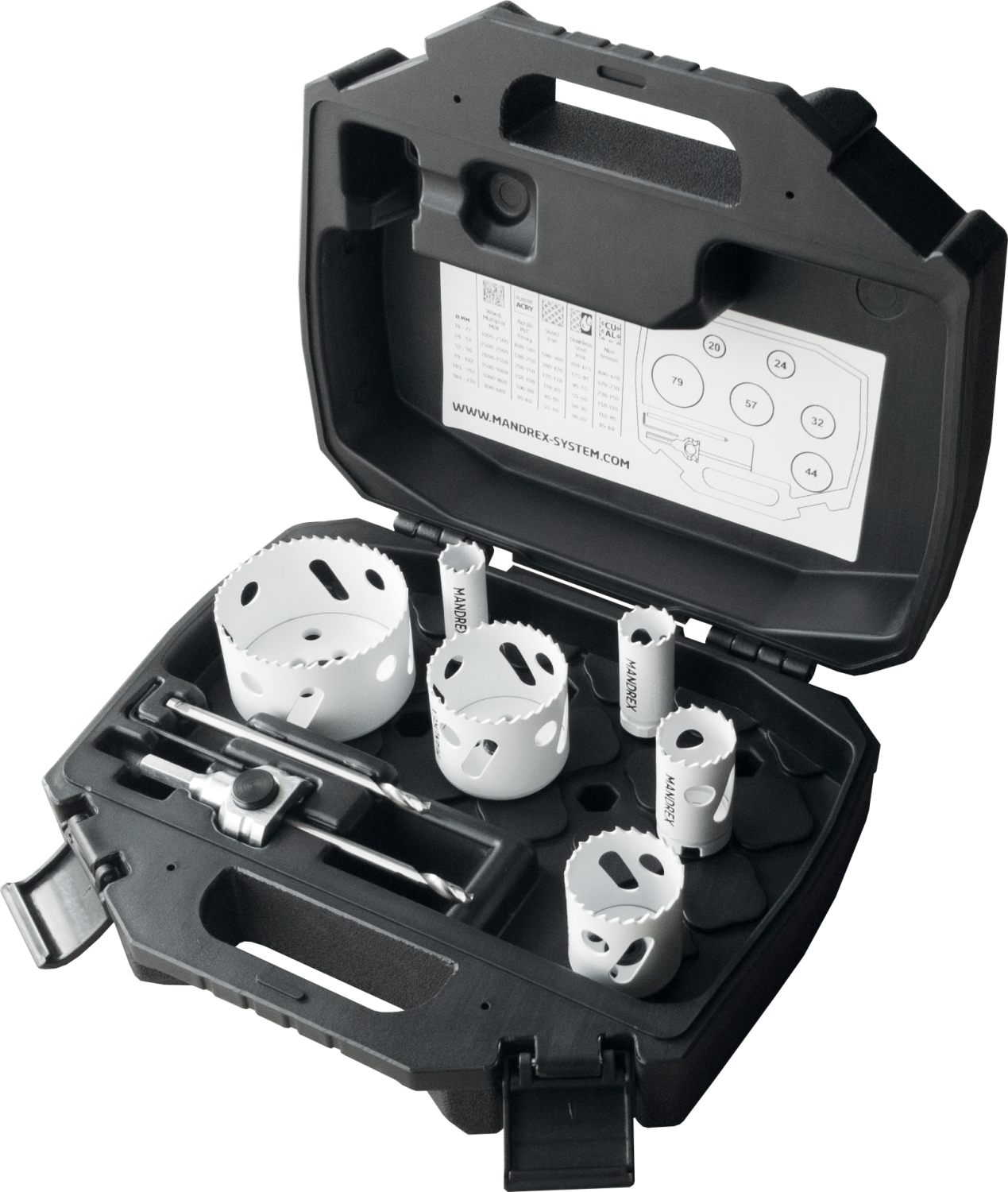 Mandrex Loodgieterset FineXcut Bi-metaal M42 MHSP1004 19mm-57mm zesk.11, 10-delig