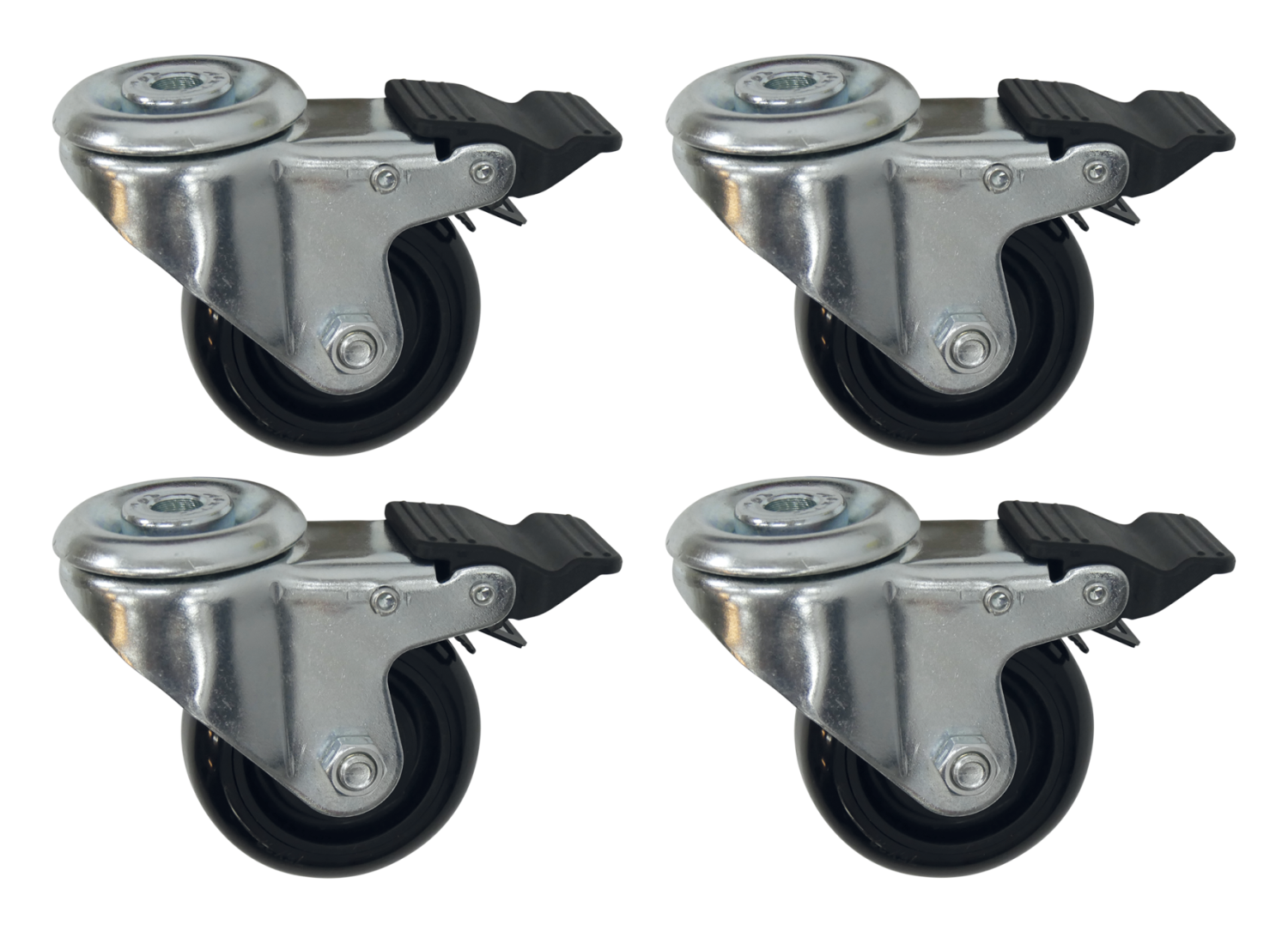 RUNPO Zwenkwiel Set, 4-delig (2 met rem)