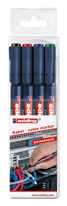 Edding 8407 Kabel Marker set a 4 stuks in etui