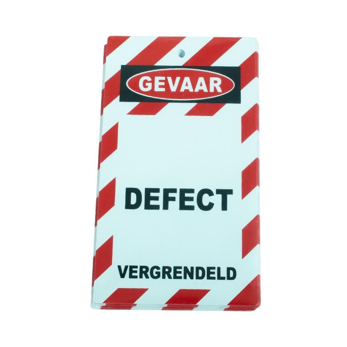 Spectrum Waarschuwing Label 75x135mm 'Defect Vergrendeld' (10 stuks)