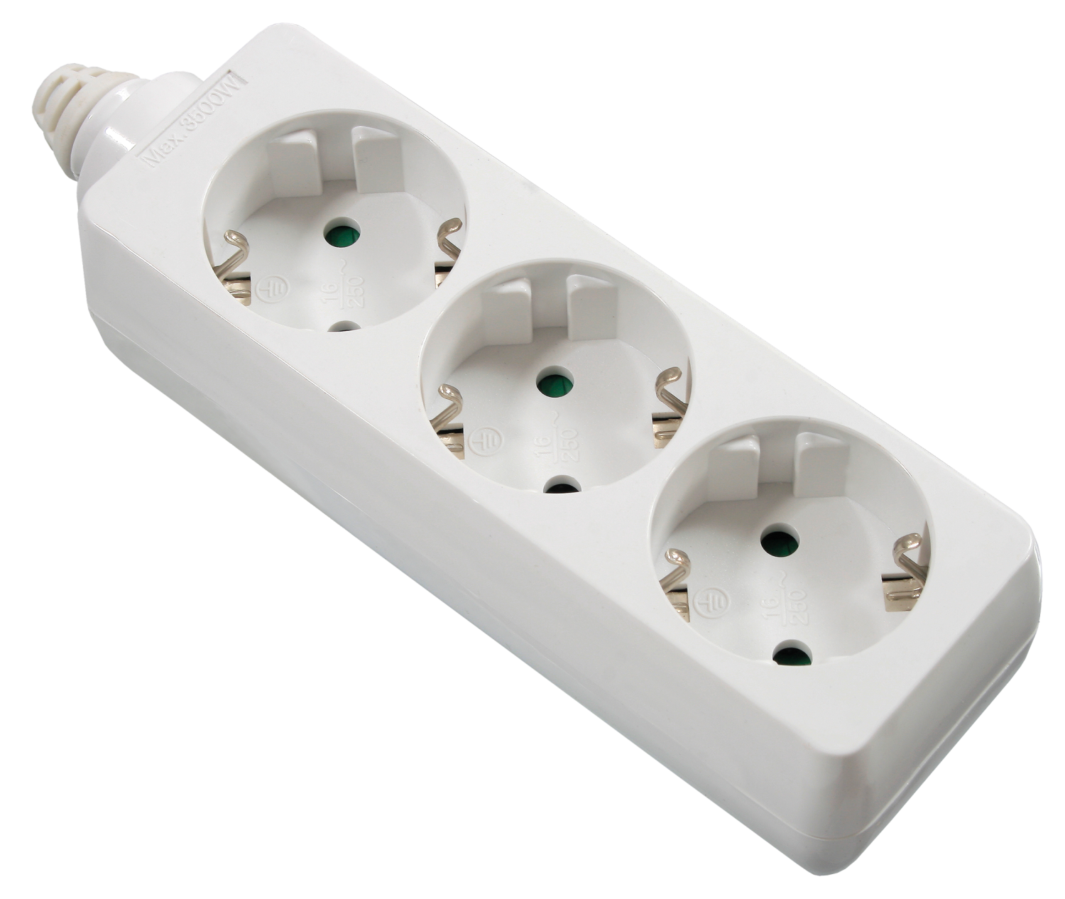 Schwabe Stekkerdoos 3x randaarde zonder kabel wit