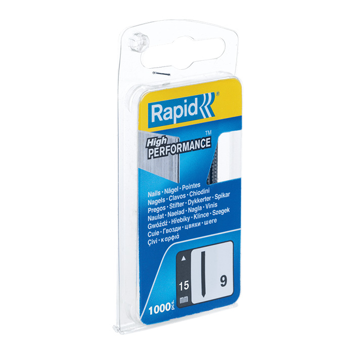 Rapid Nagels 9/15mm Gegalvaniseerd in blister (1000 stuks)
