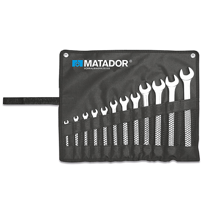 Matador Ringsteeksleutelset diep gebogen 10-32mm in kunststof box, 12-delig
