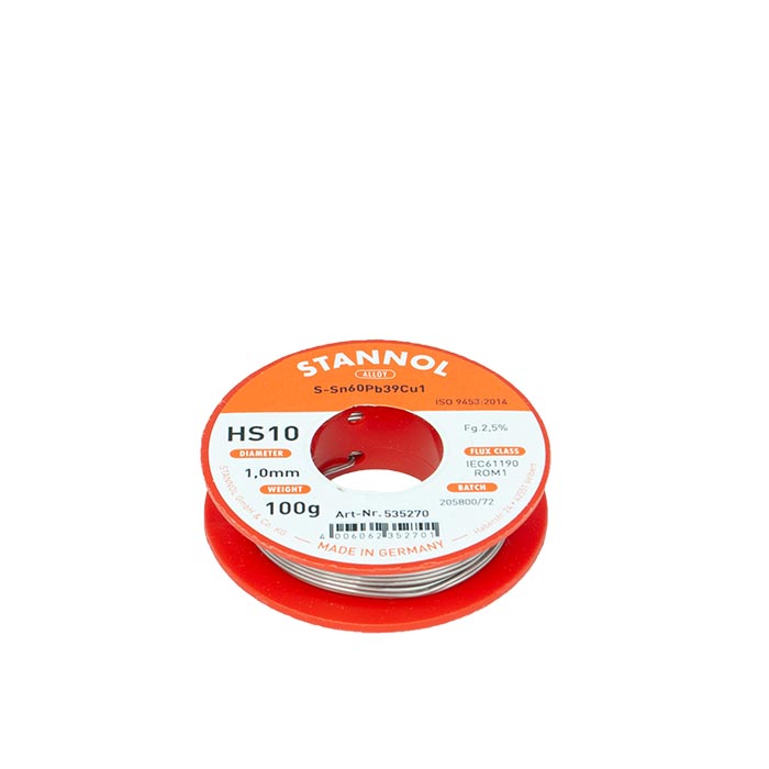 Stannol Soldeertin HS10 S-Sn60Pb39Cu1 Ø 1,0mm 100g 535270