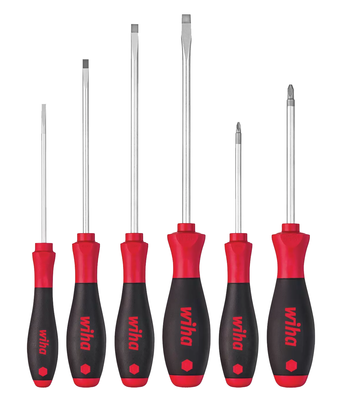 WIHA Schroevendraaierset SoftFinish ronde schacht 302 SL/PZ, 6-delig