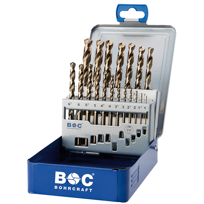 BC PP Spiraalborenset MG10 DIN 338 HSS-G Type LN, links Ø 1,0-10,0mm, 19-delig