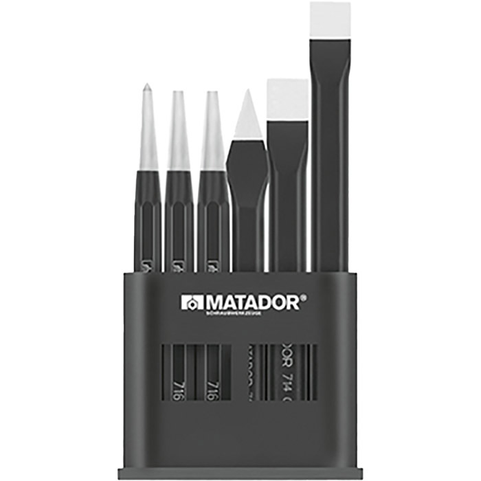 Matador Beitel-, Doorslag- en Centerpuntset, 6-delig